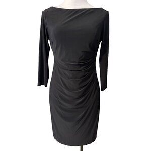 Ralph Lauren Dress 4 Black 3/4 Long Sleeve Stretch Washable Career Church